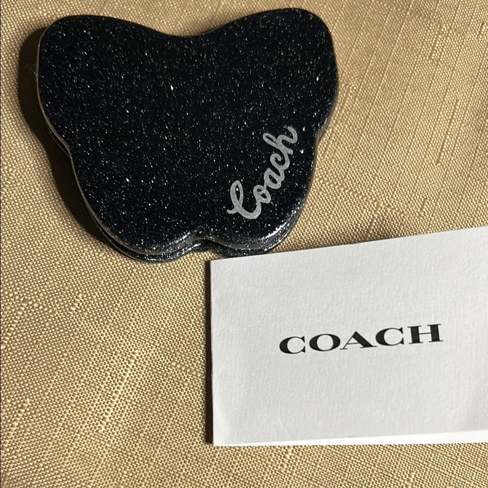 Coach Glittery Black Butterfly Cosmetic Mirror